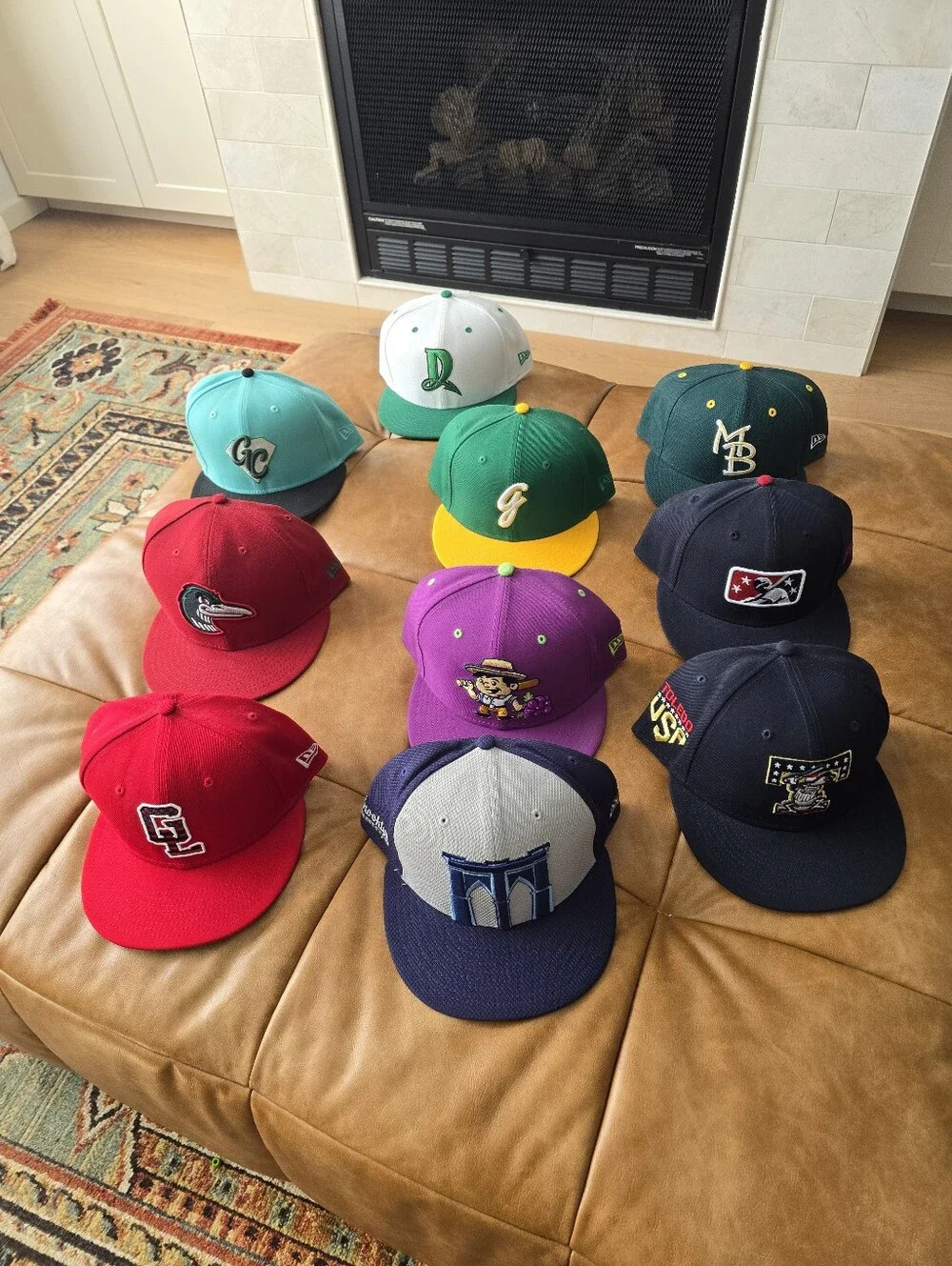 Lot Of 10 New Era 5950 MiLB Minor Leagues Hats Size 8